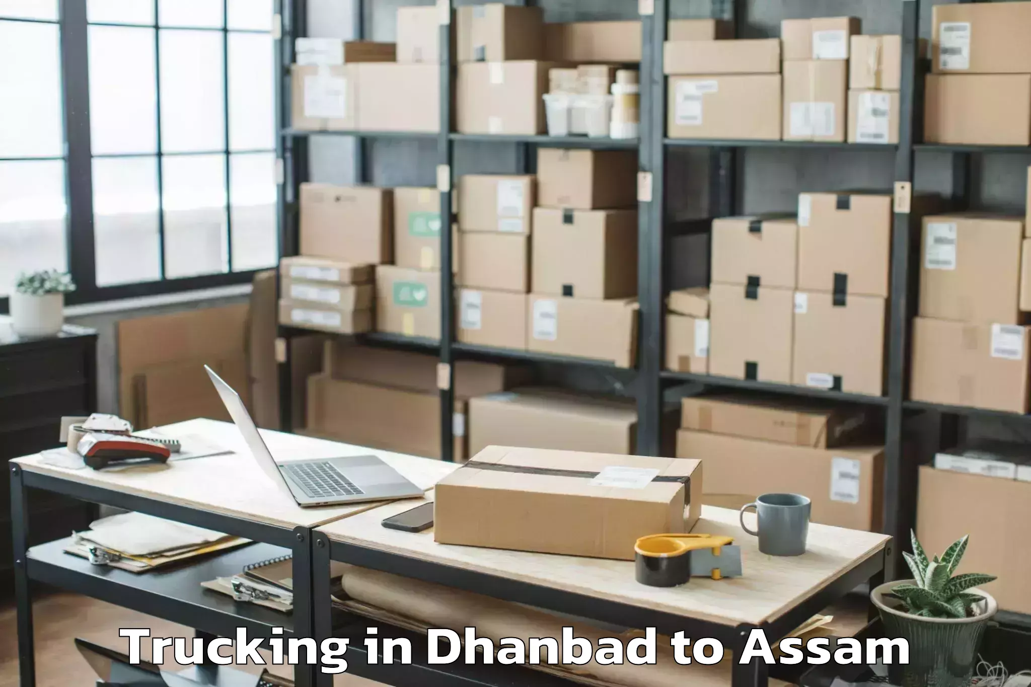 Book Dhanbad to Morigaon Trucking Online